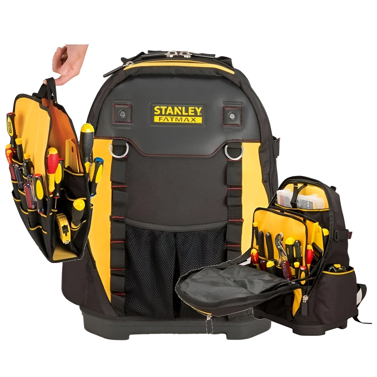 Stanley Fatmax Tools Backpack Black and Yellow 36cm x 21cm x 46cm 1-95-611 | Water Proof Base