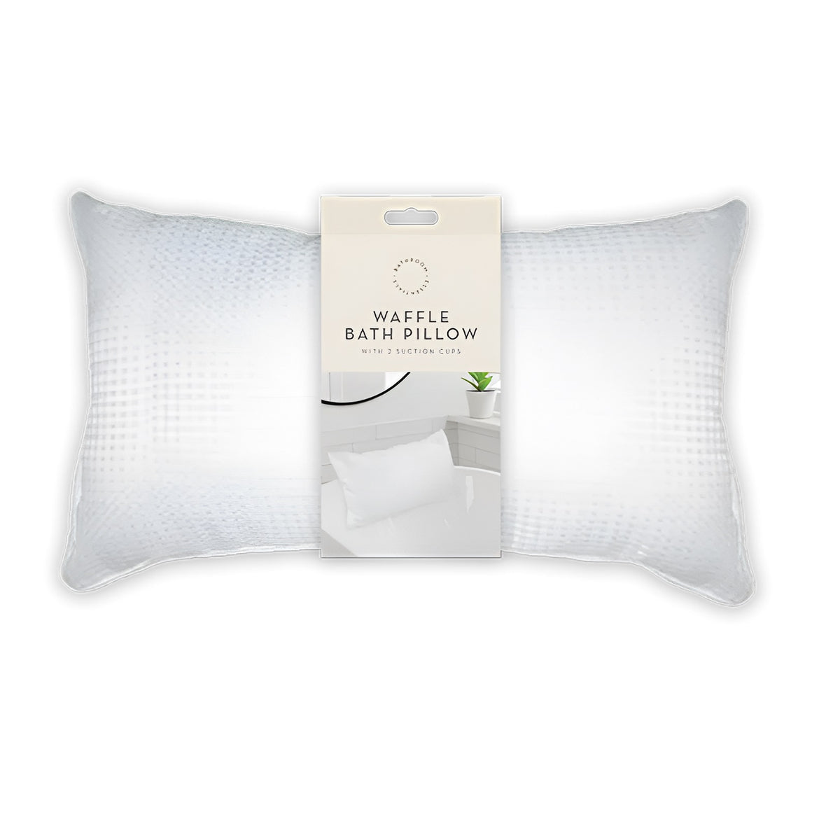 Waffle Bath Pillow with 2 Suction Cups White H20.5cm x W35cm x D6cm HOM11633OB
