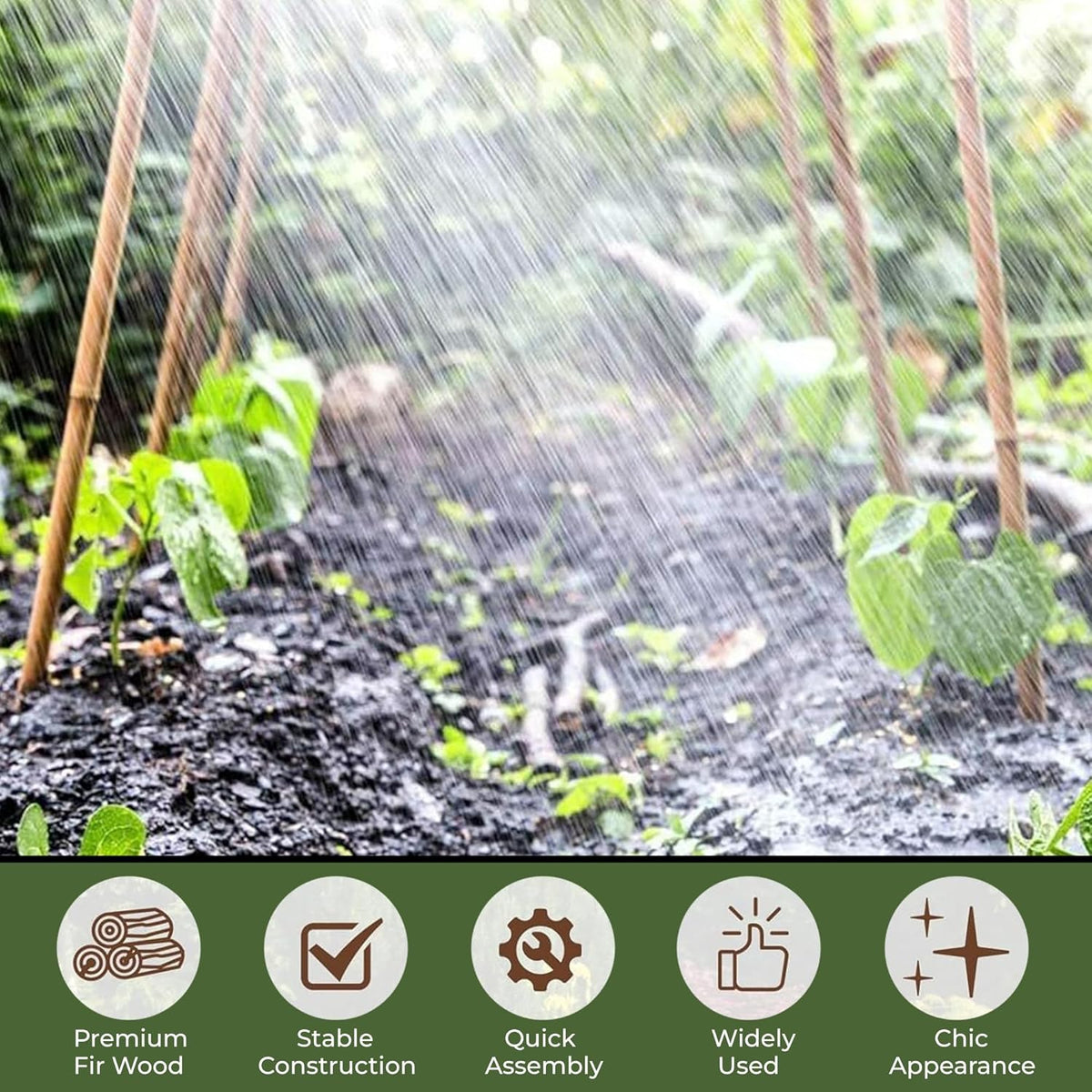 Green Blade Bamboo Plant Support Sticks Brown 1200mm x 11mm Pack of 10 PS212 | Lightweight and Sturdy | Easy to Cut | For Flowers-Vines-Trees and Potted Plants |  Natural Growth Aid