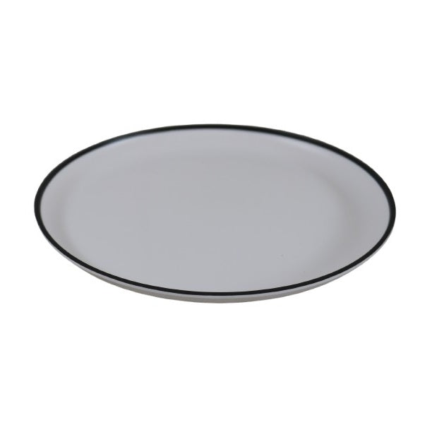 Classic Melamine Plate with Black Rim White 250mm 177601800 | Serving Plate for Camping-Kitchen or Everyday Use