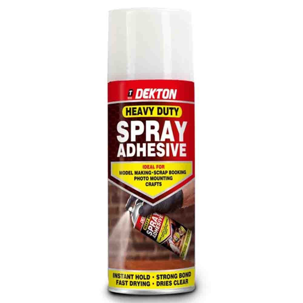 Dekton Heavy Duty Spray Adhesive Clear 250ml DTC7110 | Instant Hold | Strong Bond | Fast Drying | Dries Clear