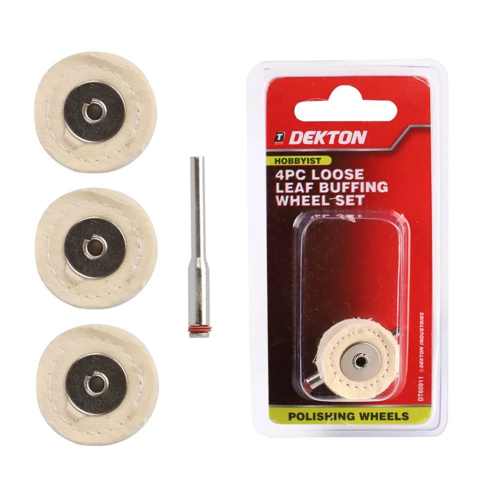 Dekton Loose Leaf Buffing Wheel Set Cream 4-Piece DT60911