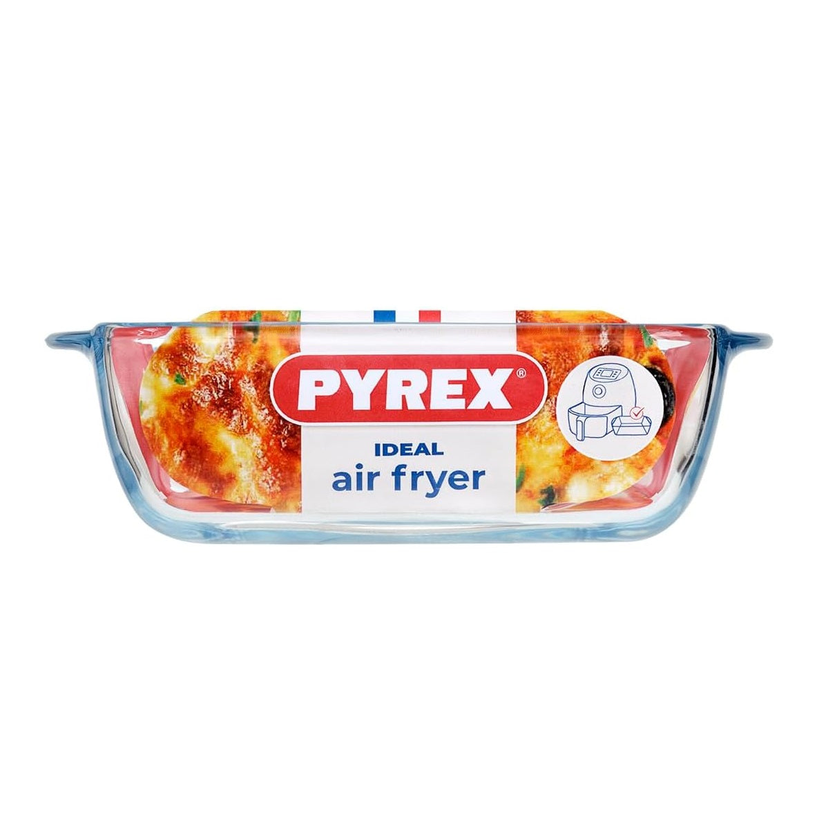Pyrex Square Glass Roaster Dish for Air Fryer Clear 20cm x 17 x 6cm 1Ltr 211B100 | Borosilicate Glass Bakeware | Oven-Microwave and Dishwasher Safe | Thermal Shock Resistant | Ideal for 1–2 Servings