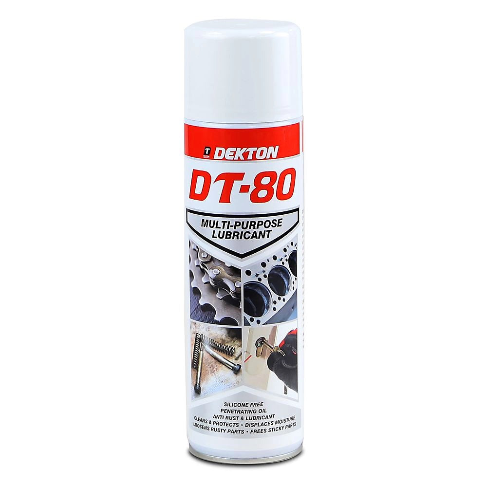 Dekton DT-80 Multipurpose Lubricant Clear 500ml DTC5010 | Silicone Free | Penetrating Oil | Anti Rust and Lubricant | Cleans and Protects | Displaces Moisture | Loosens Rusty Parts | Frees Sticky Parts