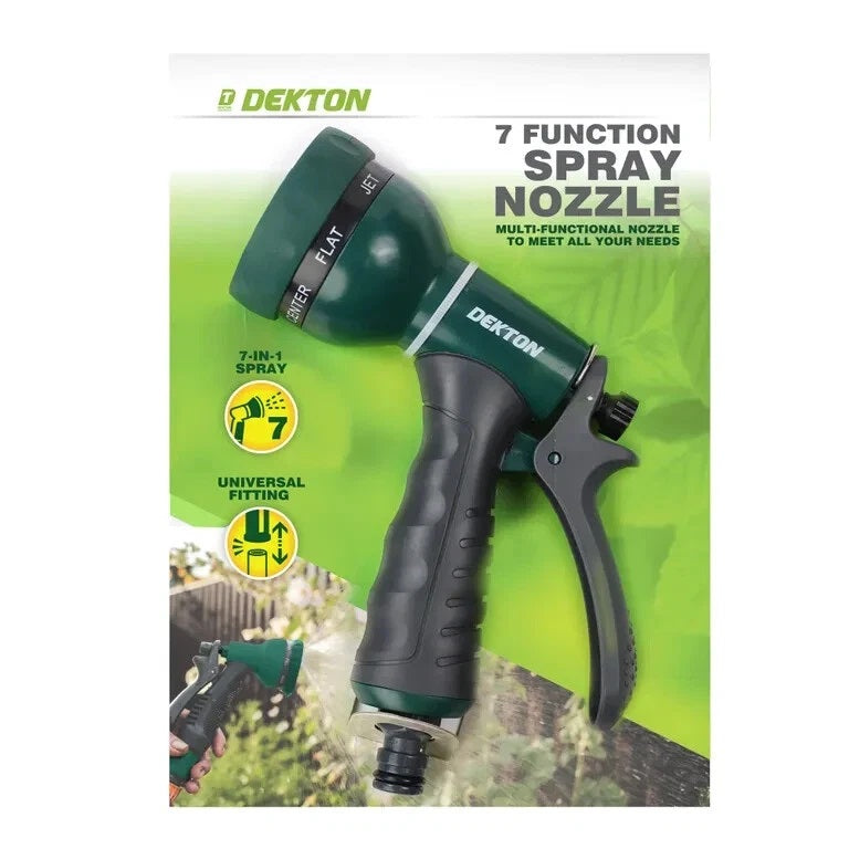 Dekton 7 Function Spray Nozzle Green and Grey DTG6100 | 7-in-1 Spray | Universal Fitting