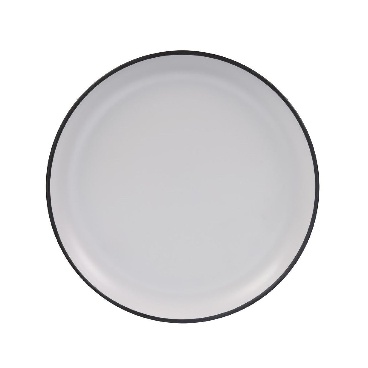 Classic Melamine Plate with Black Rim White 210mm 177601790 | Serving Plate for Camping-Kitchen or Everyday Use
