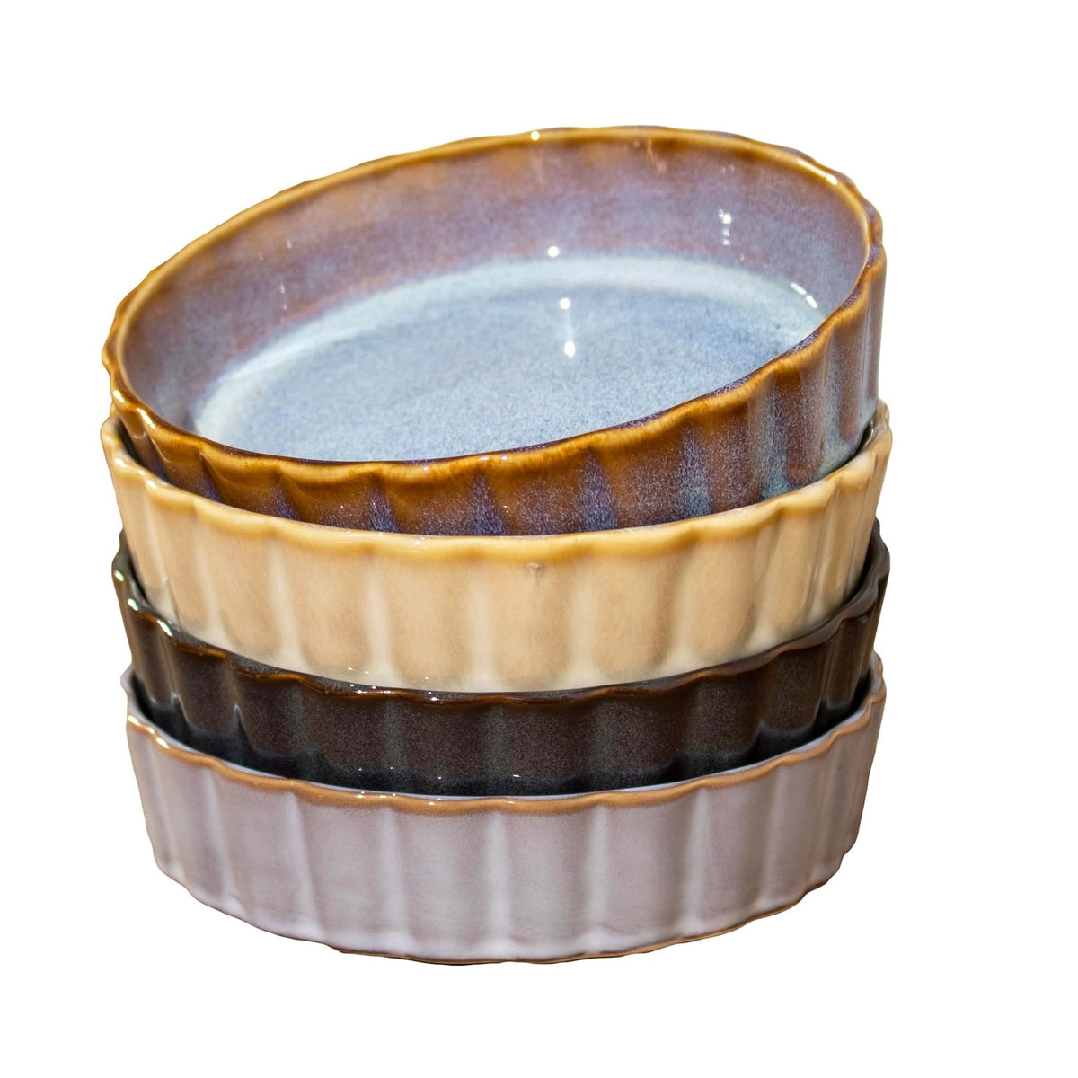 Excellent Houseware Round Stoneware Oven Dish Assorted Colours 190ml Pack of 1 Q51200740 | Baking Dishes for Pies-Souffles-Snacks and More