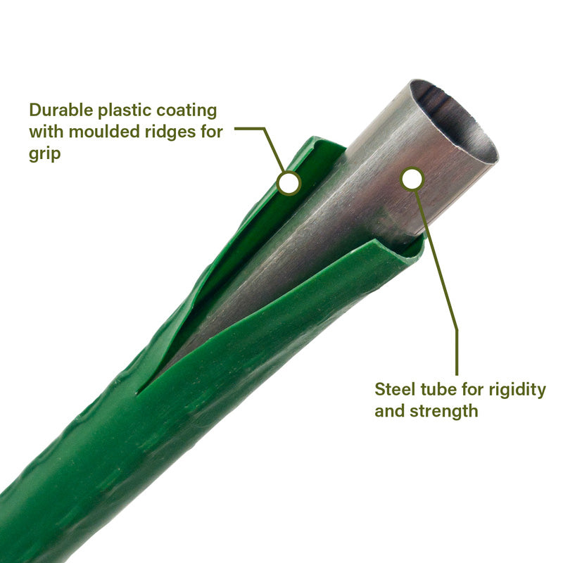 Green Blade Plant Support Stakes Green 11mm x 1500mm PS223 | Plastic Coated Steel Core Garden Canes | Strong Support for Climbing Plants-Vines and Flowers