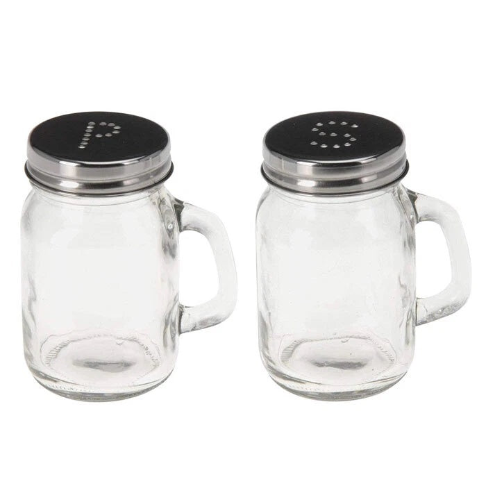 Excellent Houseware Glass Salt and Pepper Set Clear 135ml 70mm x 54mm x 85mm CD1001430
