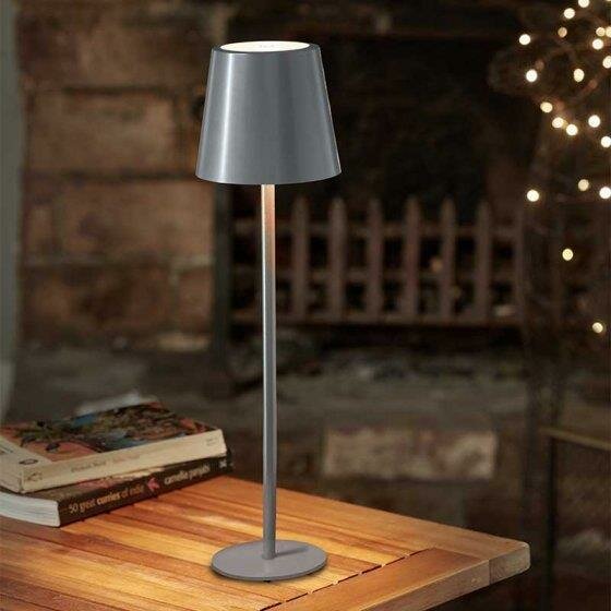 Smart Garden Battery Powered Turin Lantern Slate 5320032 | For Home Garden and Conservatory | Contemporary Rechargeable Lamp will Brighten Up any Indoor or Outdoor Space | Warm White | No Wires