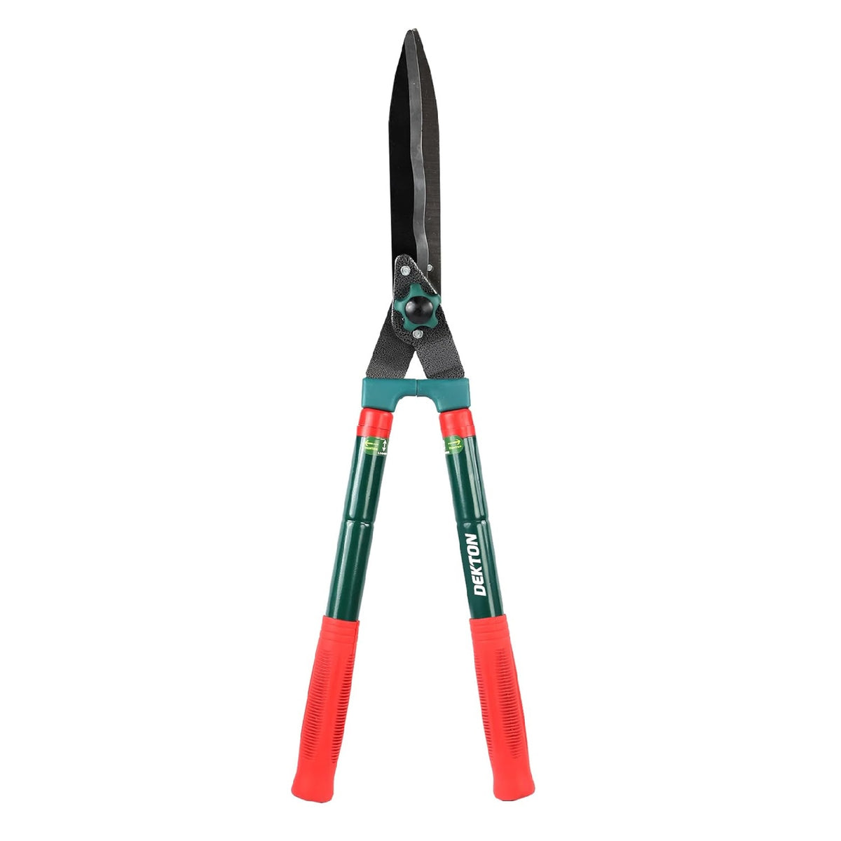 Dekton Telescopic Hedge Shears Multicolour 62cm DTG5145 | 8mm Max Cut Diameter | tension Adjuster | Extendable Handles | High-Quality, Carbon Steel Blades | Lightweight Handles Adjust from 62cm to 80cm | Soft-Grip PVC Coated Handles