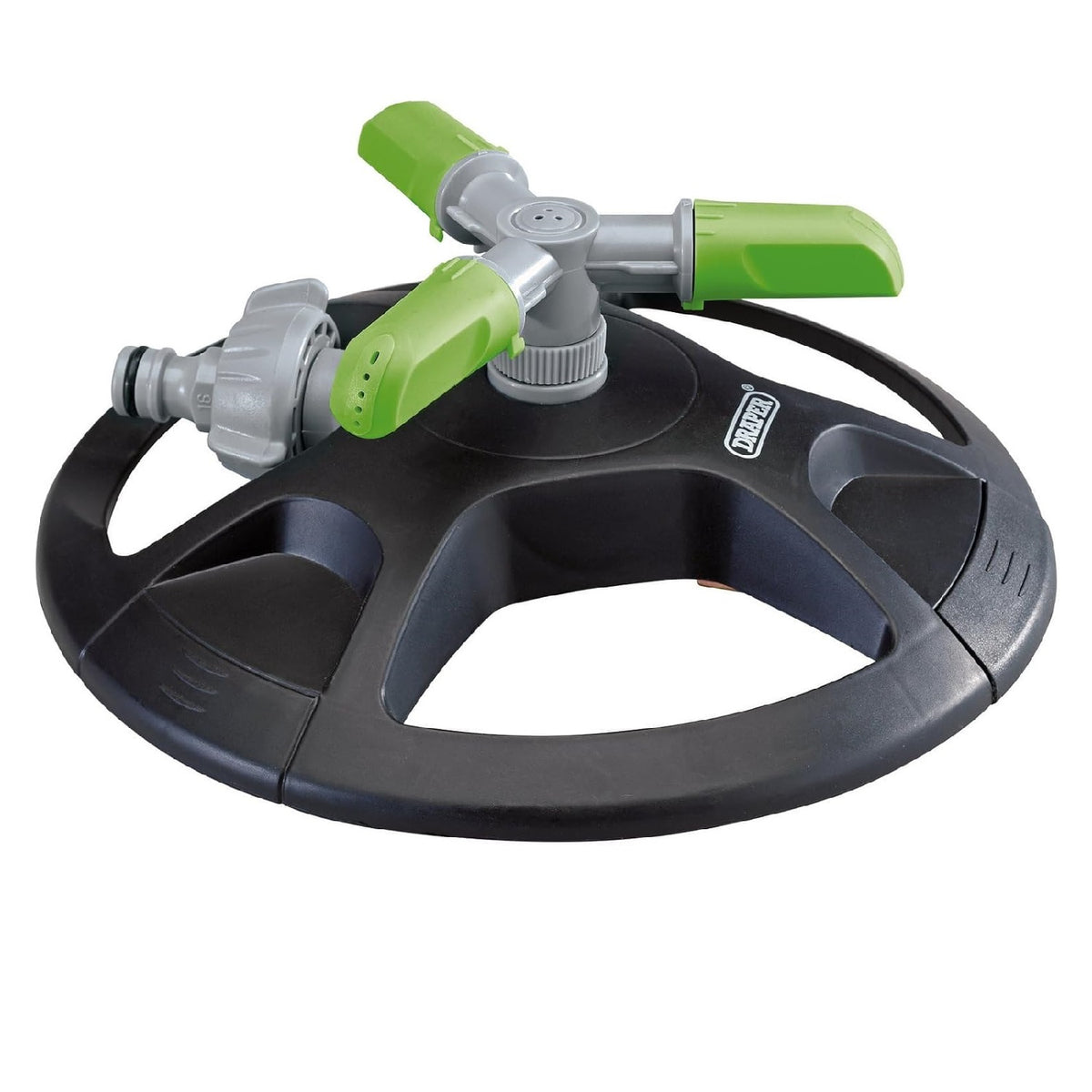 Draper Revolving 3-Arm Sprinkler Multicolour 12Mtr 27757 | Integrated Spike for Stability