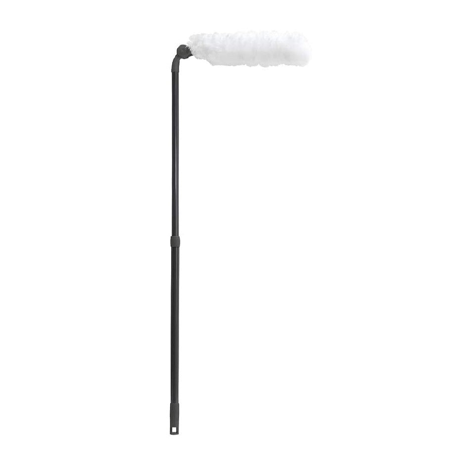 JVL Extendable Microfibre Duster Grey 68cm-105cm 20-070GY | Machine Washable Microfibre Duster | Head Rotates and Locks into Six Positions | Multi-Angled Duster Rotates 270 Degree for Optimum Cleaning with Minimal Effort