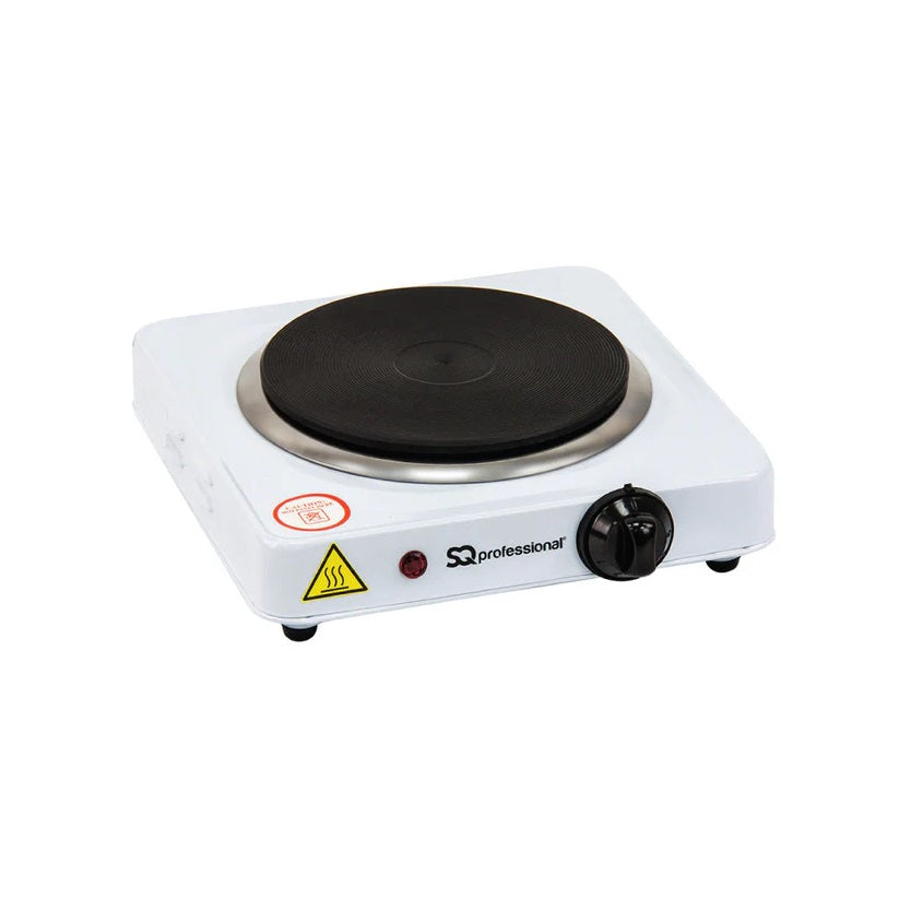 SQ Professional 1000W Single Hot Plate Hob White 4011 | Power On Indicator Lights | Variable Heat Control | Compact Design | Easy Cleaning | Lightweight | Anti Slip Feet