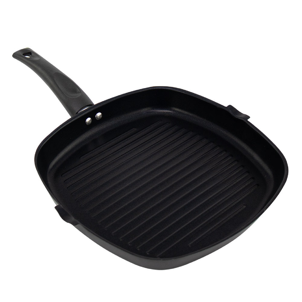 SQ Professional Ultimate Carbon Steel Square Grill Pan Black 28cm 8541