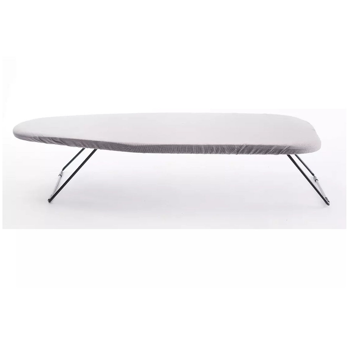 Our House Table Top Ironing Board Grey 34cm x 74cm SR20251 | Ideal for Apartments Utility Rooms and City Living | Mesh Top Ironing Surface with 100 Percent Cotton Cover | Hanging Hook for Compact Storage Solutions | Non Slip Feet Fold Flat for Easy