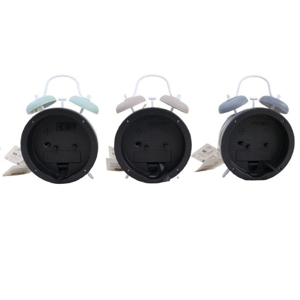 Retro Twin Bell Analog Alarm Clock Assorted Colours 12cm x 16cm HZ1240770 | With Loud Ringer | For Bedroom-Office or Decor