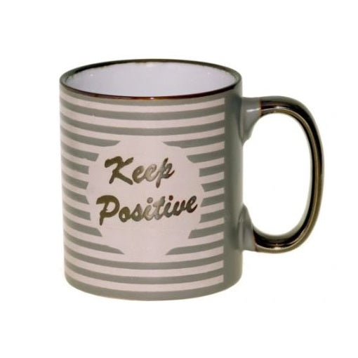 Inspirational Stoneware Coffee Mugs Assorted Colours Pack of 1 310ml DN1801070 | 4 Assorted Motivational Quote Mugs | Stylish Printed Design | Perfect for Coffee-Tea