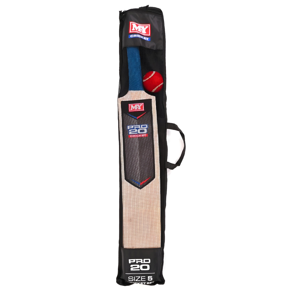 M.Y Pro20 Cricket Set in Mesh Carry Bag Assorted Size 5 Pack of 7 TY3804