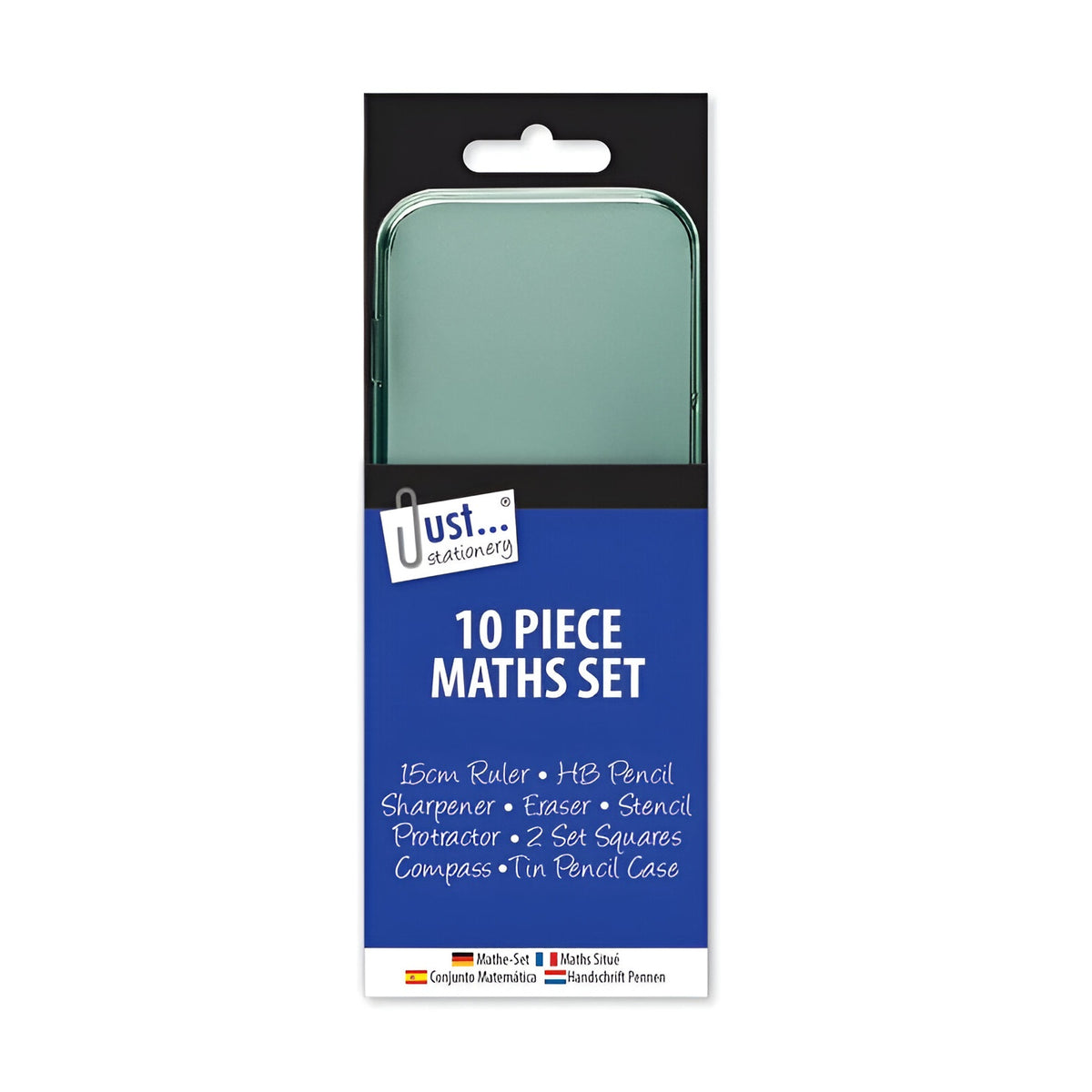 Just Stationery Maths Set Assorted Pack of 10 6822 | Plastic Free Eco-Pack