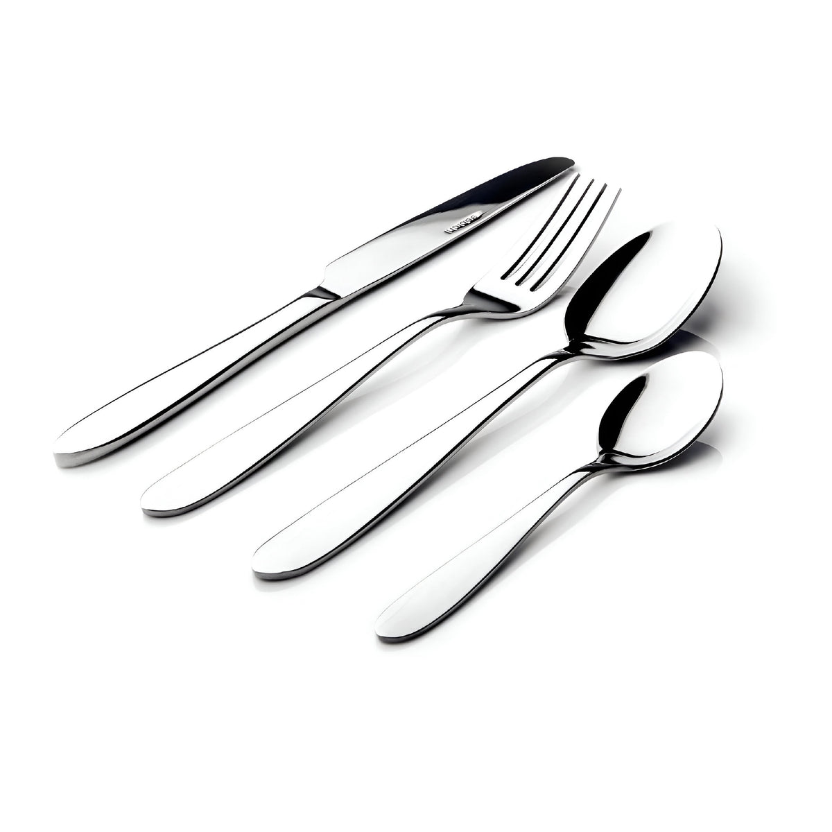 Sabichi Arch Stainless Steel Cutlery Set Silver Pack of 16 188823 | Mirror Finish Stainless Steel | Dishwasher Safe