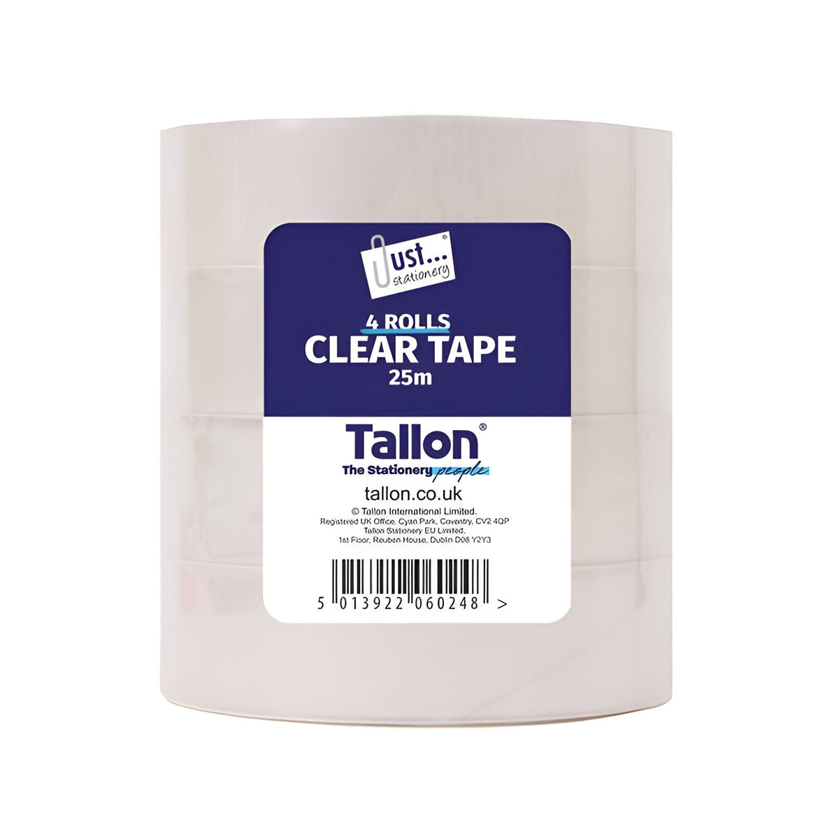 Just Stationery Tape Rolls Clear 24mm x 25Mtr Pack of 4 6024/48
