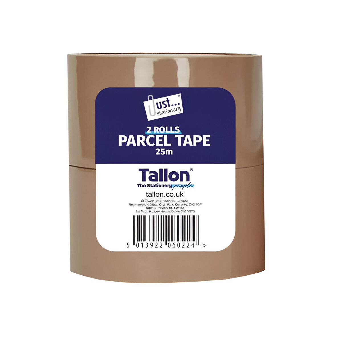 Just Stationery Parcel Tape Rolls Brown 48mm x 25Mtr Pack of 2 6022