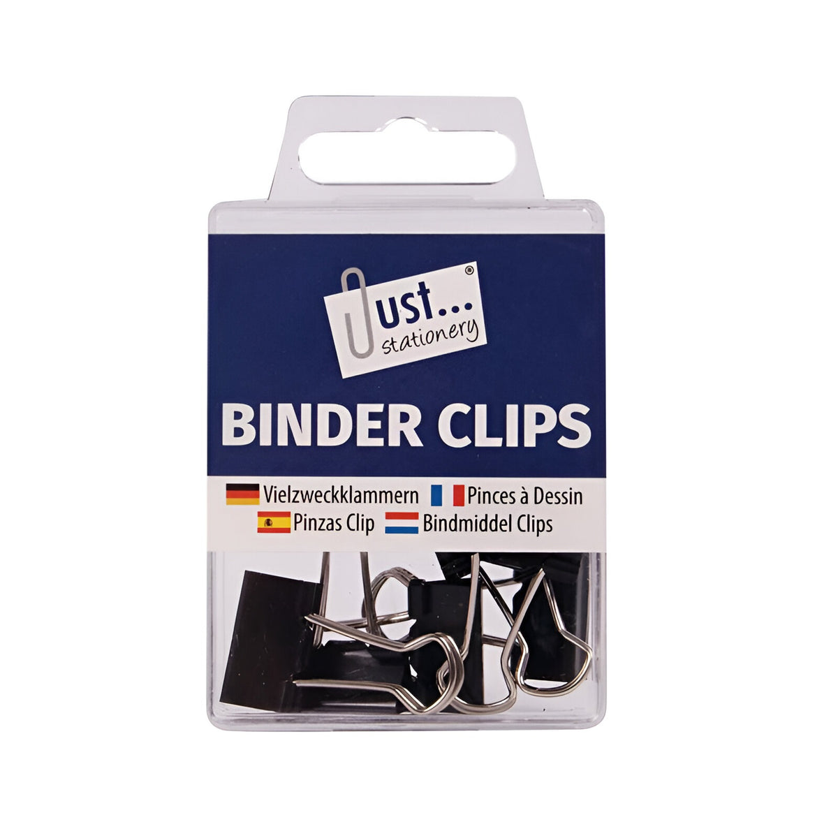 Just Stationery Binder Clips Black 6mm x 19mm Pack of 4 9194