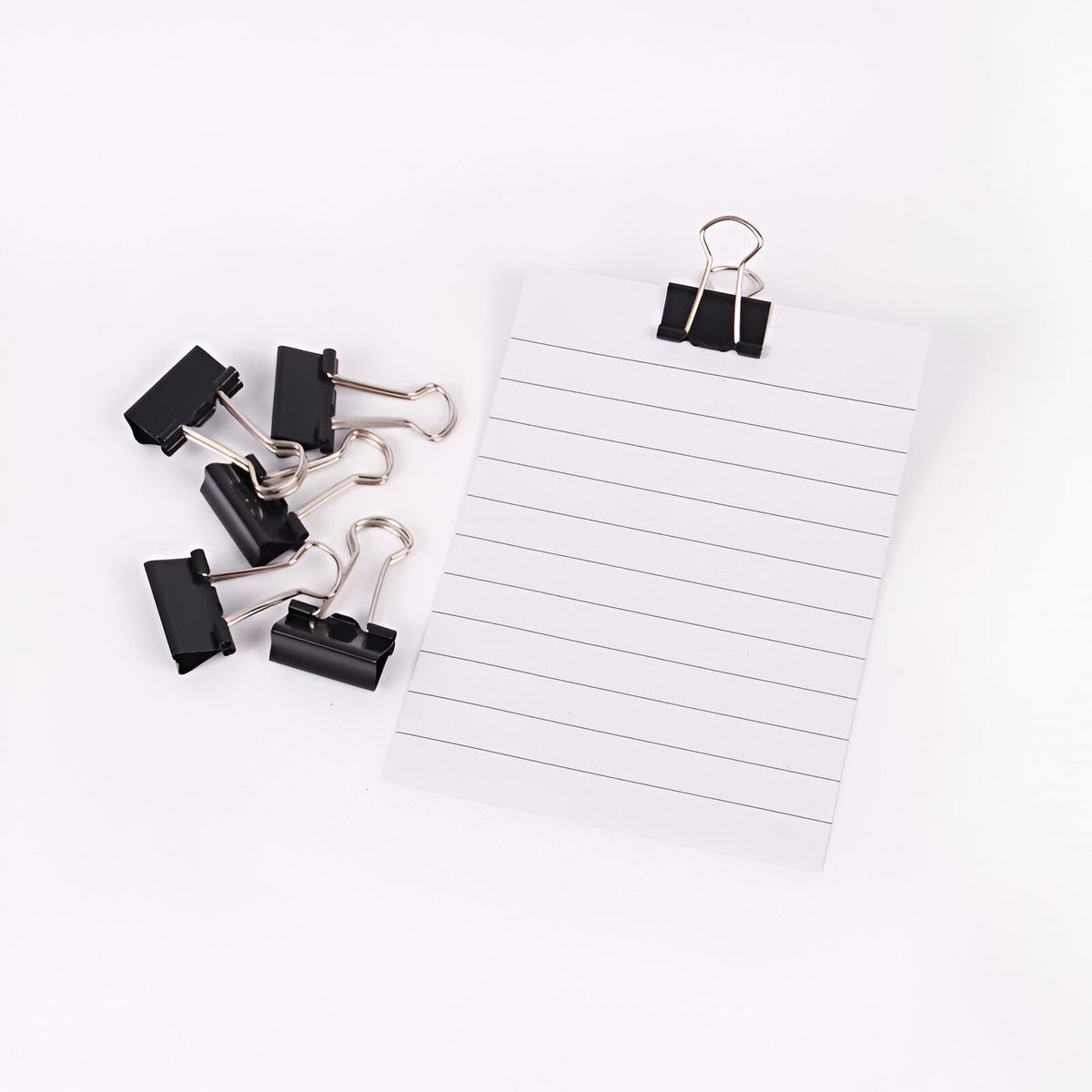 Just Stationery Binder Clips Black 6mm x 19mm Pack of 4 9194