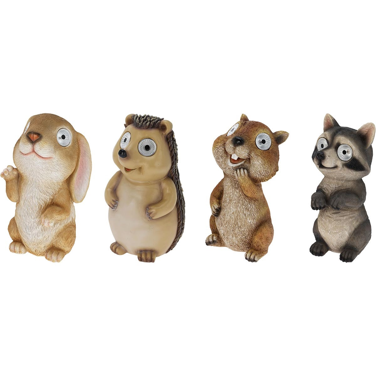 Progarden Cute Animal Figurine Solar LED Garden Light Assorted Colours 16cm x 16cm x 30cm Pack of 1 252732040 | A Bunny-Hedgehog-Squirrel or Raccoon | Outdoor Pathway Decoration | Animal Figurine Solar Lamp | For Yard-Lawn and Patio