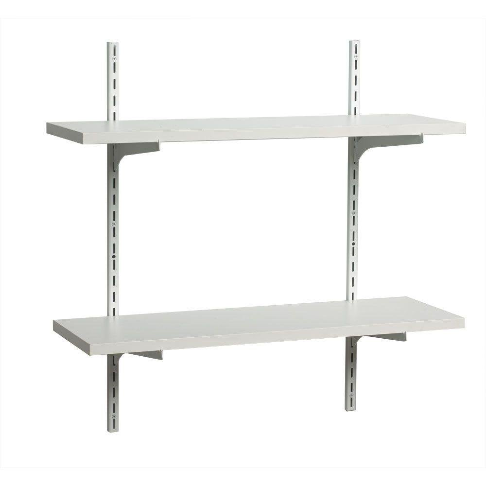 Dekton Heavy-Duty Upright Wall Bracket White 710mm DH08045 | Slotted Shelf Support Rail | 1.7mm Thick Metal | Wall Mountable | For Garage-Storage and Shelving Systems