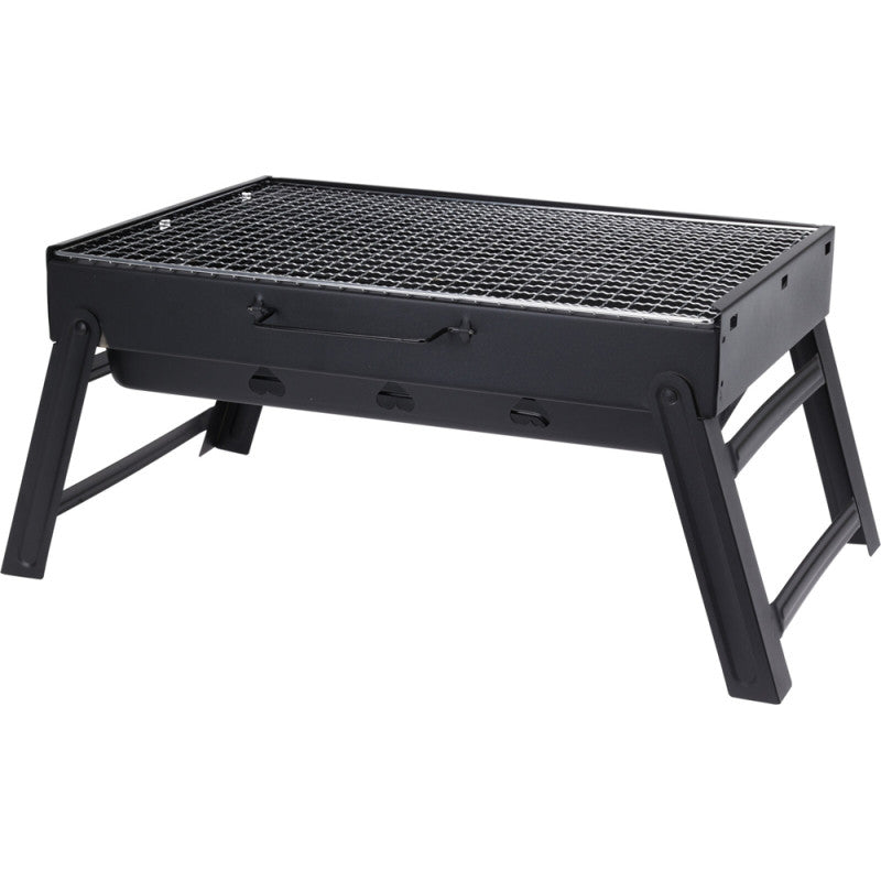 BBQ Foldable Barbecue Charcoal Grill Black C83000480 | Folded-43cm x 29cm x 6cm | Unfolded-43cm x 29cm x 23cm