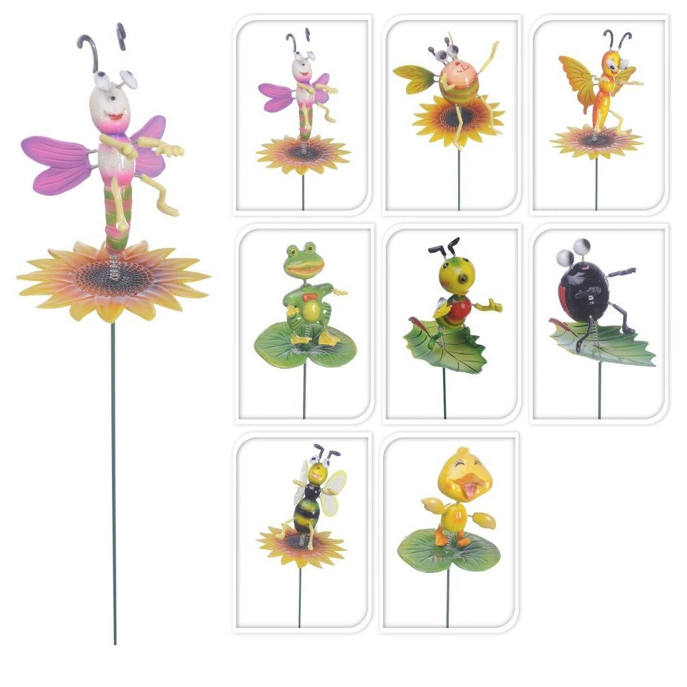 Pro Garden Decor Animal and Insects Metal Sticks Assorted Colours 12.5cm 557000050