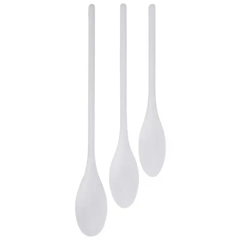 Excellent Houseware Hard Plastic Cooking Spoon Set White Pack of 3 170493890 | Kitchen Utensils in Varying Sizes | Heat-Resistant and Lightweight | Ideal for Mixing-Stirring and Serving