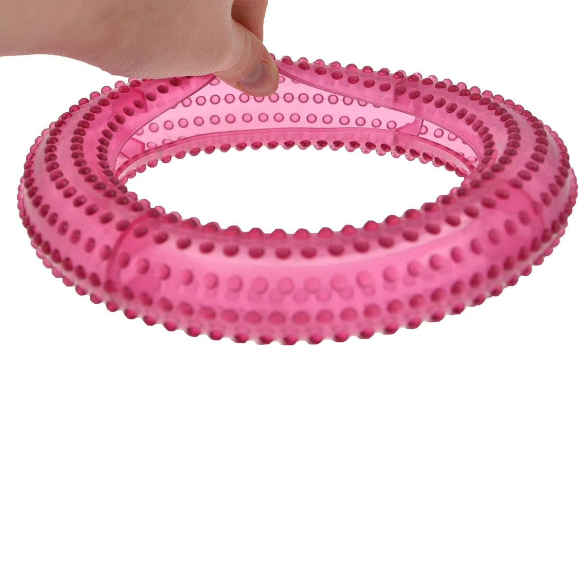 The Pet Store Treat Ring for Dogs Assorted Colours Pack of 1 PETTPR13 | Chewable Textured Ring Toy | For Dental Health | For Throwing and Retrieval Games | Made from Top Quality Non Toxic Material | For Small-Medium Treats | Great for Tug of War | Fill