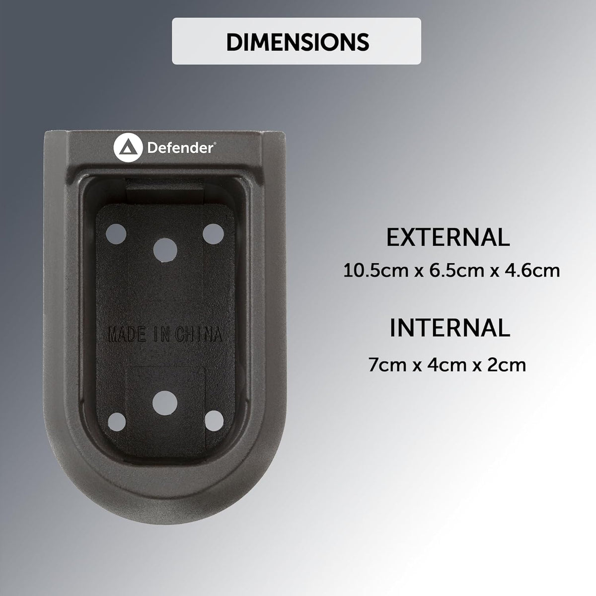 Defender Wall Mounted Compact Key Safe Black 11.8cm x 7.3cm x 6.3cm HA00800 | 10 Push Buttons | User-Friendly Keypad | Easy Operation | Weather-Resistant Cover | Comapct Design | Easy Installation | Holds Multiple Keys | Easy Press Button