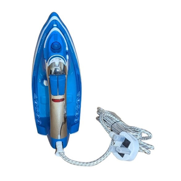 Russell Hobbs Absolute Steam Iron Blue and White 25900 | 320ml Tank | 3Mtr Power Cord | Anti-Calc and Self-Clean Function | Auto Shut-Off Safety Feature | 2600W | 150g Steam Shot