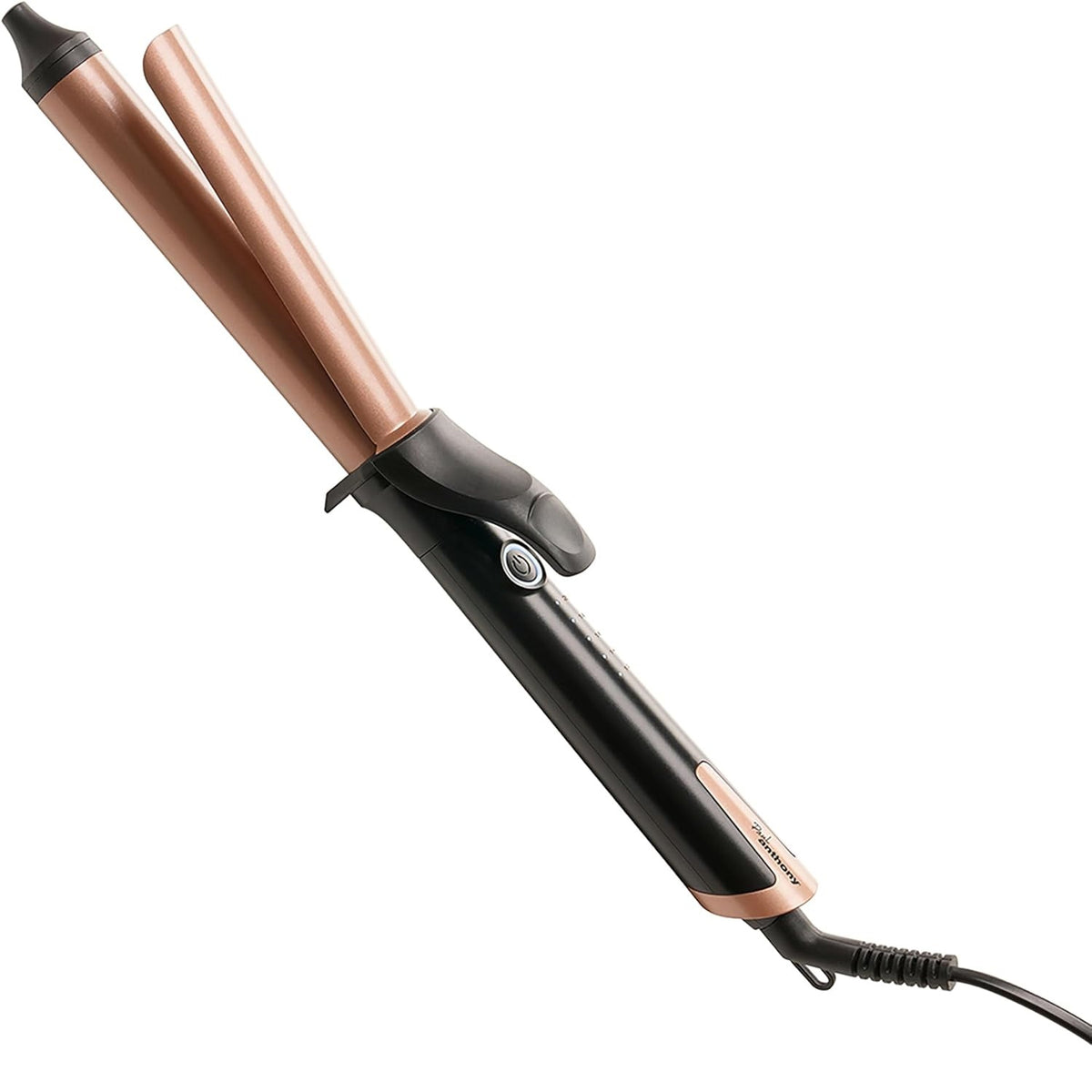 Paul Anthony Style Pro Perfect Style Curling Tong Black and Brown H2117 | 25mm Ceramic Barrel | 5 Temperature Settings | Quick Heat Up | Safety Auto Shut-Off | Rubberised Grip Handle | 135mm Long Heating Barrel | Cool Touch Tip | On-Off Switch with LED