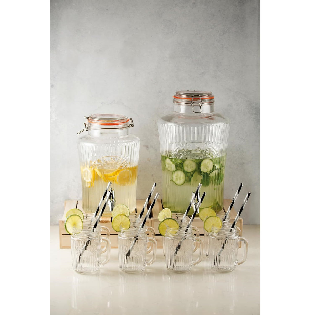 Kilner Vintage Glass Storage Jar with Dispensing Tap Clear 5Ltr L25cm x W19cm x H30cm 25.407