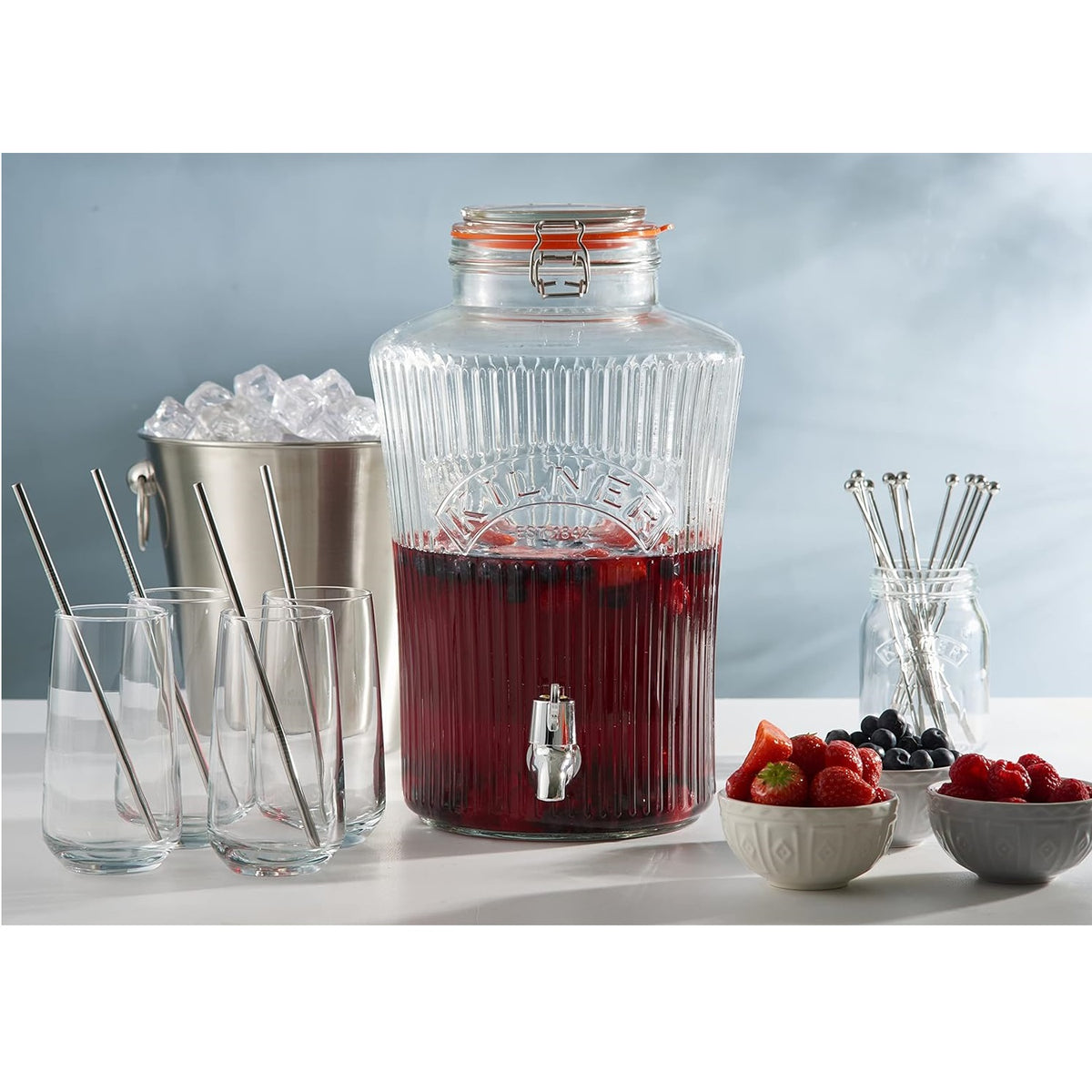 Kilner Vintage Glass Storage Jar with Dispensing Tap Clear 5Ltr L25cm x W19cm x H30cm 25.407