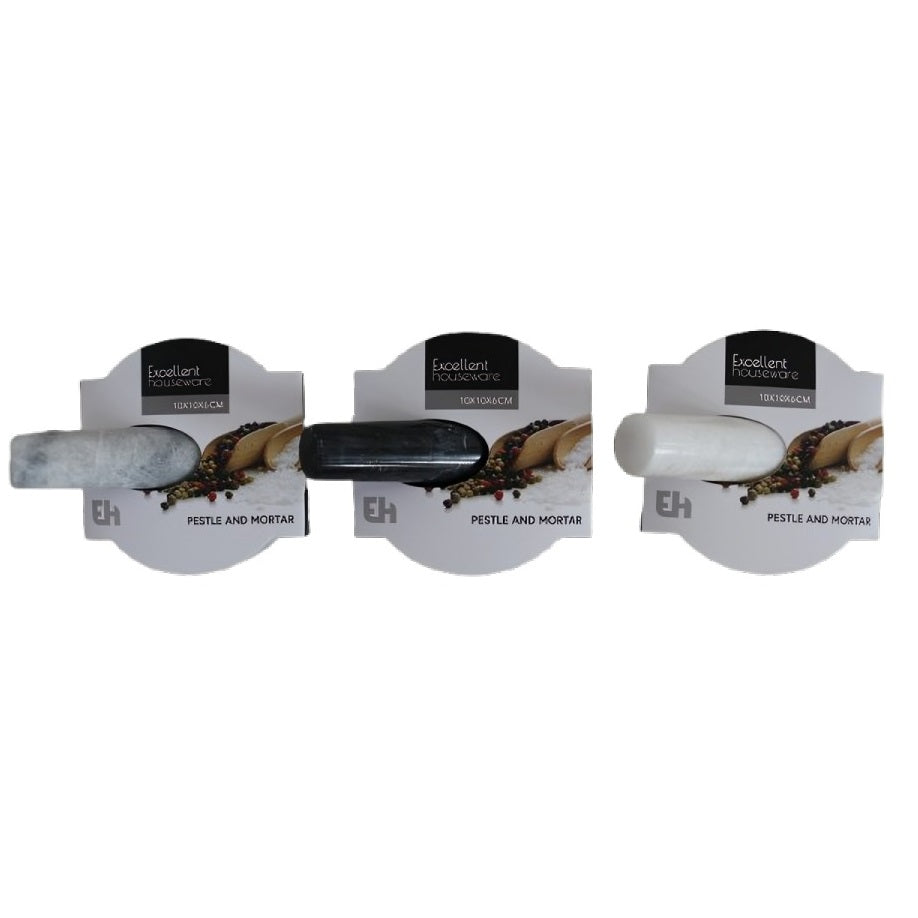 Excellent Houseware Mortar and Pestle Assorted Colours 10cm x 10cm x 6cm 210001290