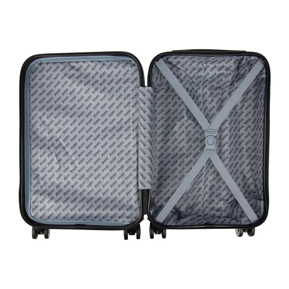 SQ Professional Runner Cabin Suitcase Black 51cm 35Ltr 11155 | Hard Shell Carry-On Luggage with Detachable Wheels | 360-Degree Spinner Wheels with Built-In Combination Lock | Telescopic Retractable Handle for Short and Long Trips