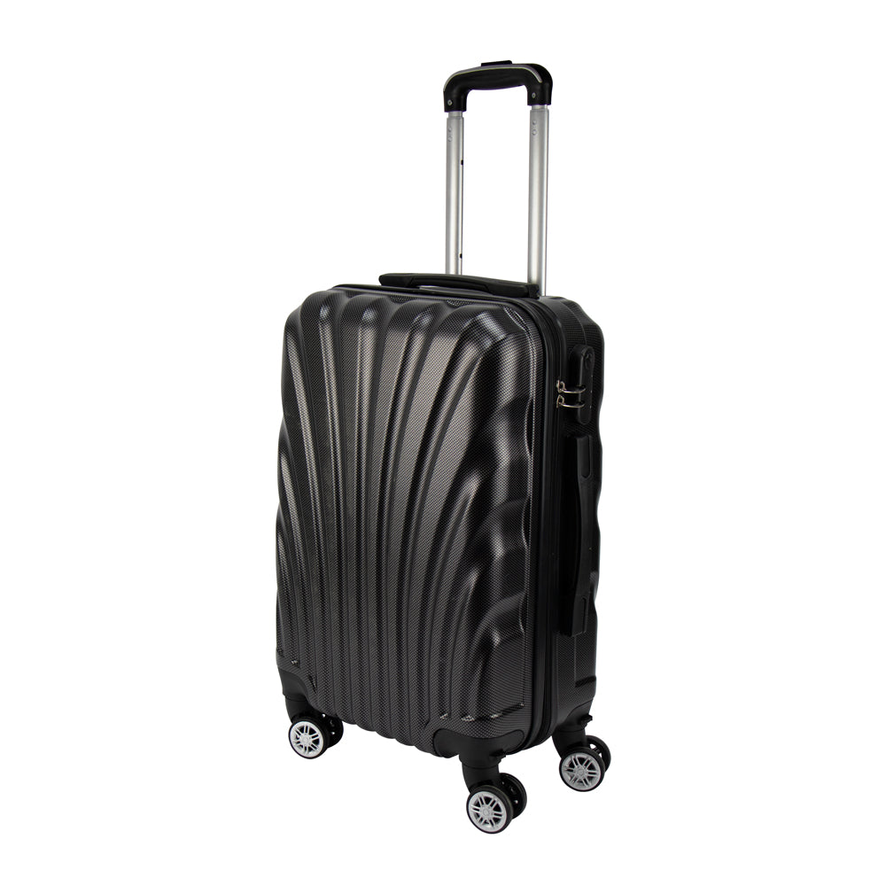 SQ Professional Runner Cabin Suitcase Black 51cm 35Ltr 11155 | Hard Shell Carry-On Luggage with Detachable Wheels | 360-Degree Spinner Wheels with Built-In Combination Lock | Telescopic Retractable Handle for Short and Long Trips