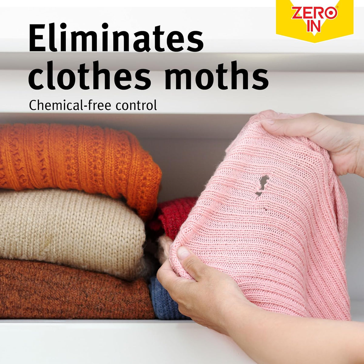 STV Zero In Cedarwood Moth Hangers Brown Pack of 2 ZER032 | Natural Moth Repellent with Hook | Repels Moths and Prevents Mildew | Eastern Aromatic Red Cedar | Refresh and Reuse
