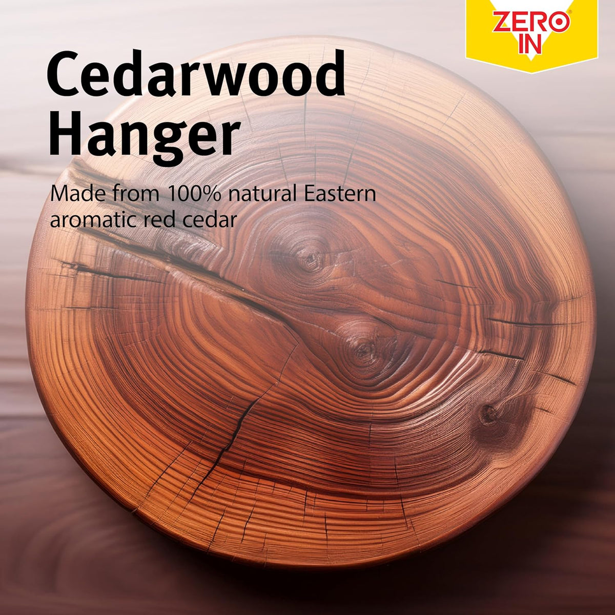 STV Zero In Cedarwood Moth Hangers Brown Pack of 2 ZER032 | Natural Moth Repellent with Hook | Repels Moths and Prevents Mildew | Eastern Aromatic Red Cedar | Refresh and Reuse