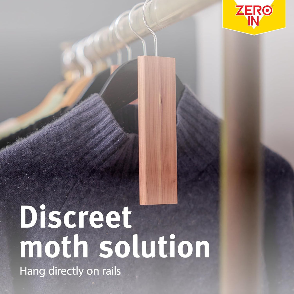 STV Zero In Cedarwood Moth Hangers Brown Pack of 2 ZER032 | Natural Moth Repellent with Hook | Repels Moths and Prevents Mildew | Eastern Aromatic Red Cedar | Refresh and Reuse