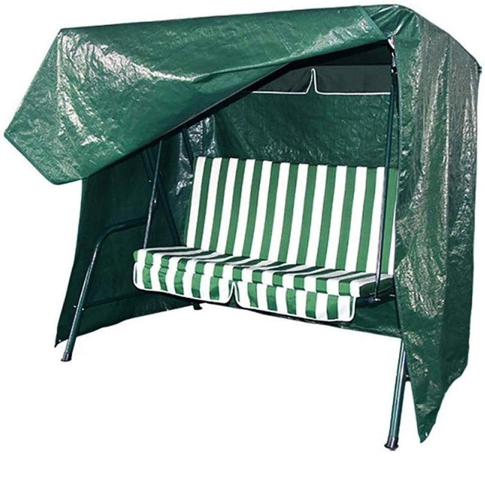 Green Jem Garden Hammock Cover Green 168cm x 215cm x 124cm GC00023 | Waterproof Laminated Finish with Zip Front | All-Weather Protection | Tear-Resistant and Easy to Store | Tie Down Cord Included | Easy to Fold | Easy to Wash | Tough Woven Polythene