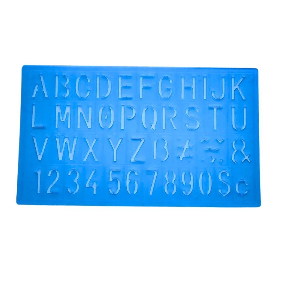 A-Star Stationery Lettering Stencils Pack of 2 Assorted Colours LST-6 | Uppercase Letters and Numbers | Ideal for School-Home and Office
