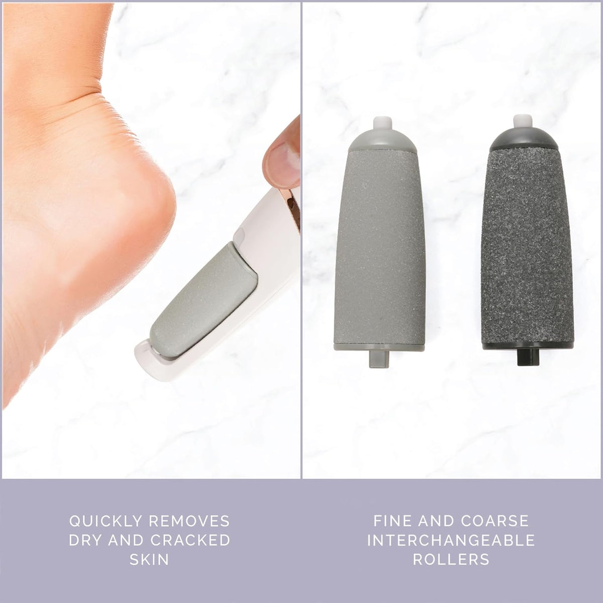 Paul Anthony Spa Pro Rechargeable Pedi Roller White H3402 | Dual Speed | Fine and Coarse Rollers | USB Charging | 90 Minutes Use | Ergonomic and Cordless Design | Integral Light | For Callusee-Cracked-Rough and Dry Skin | 10 Minutes Single Use