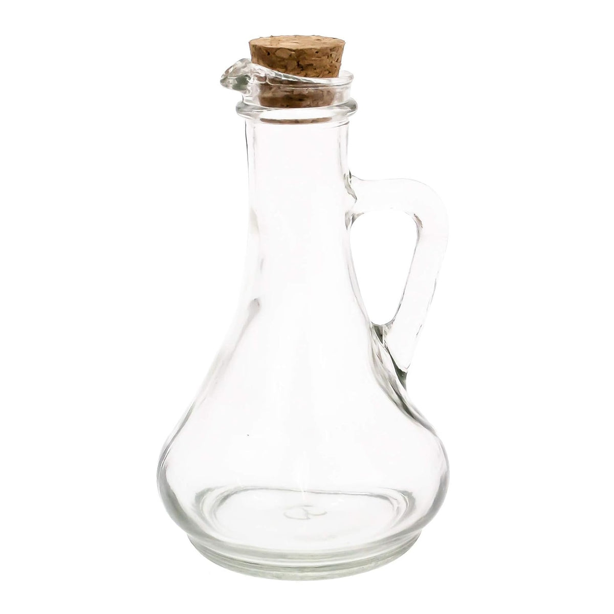 Excellent Houseware Oil and Vinegar Glass Dispenser with Handle and Cork Stopper Clear 300ml 695000050 | Elegant Cruet Bottle | For Kitchen Use